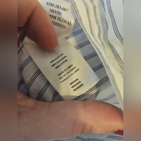 Rails Nevin Stripe Pink Floral Embroidered Top Sz M Button Up - Picture 6 of 6